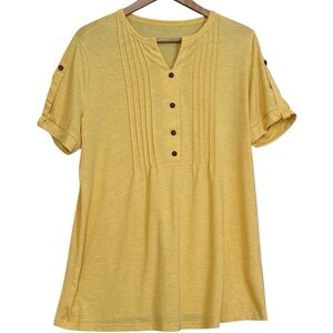 New! Yellow Pleated Women's Blouse.